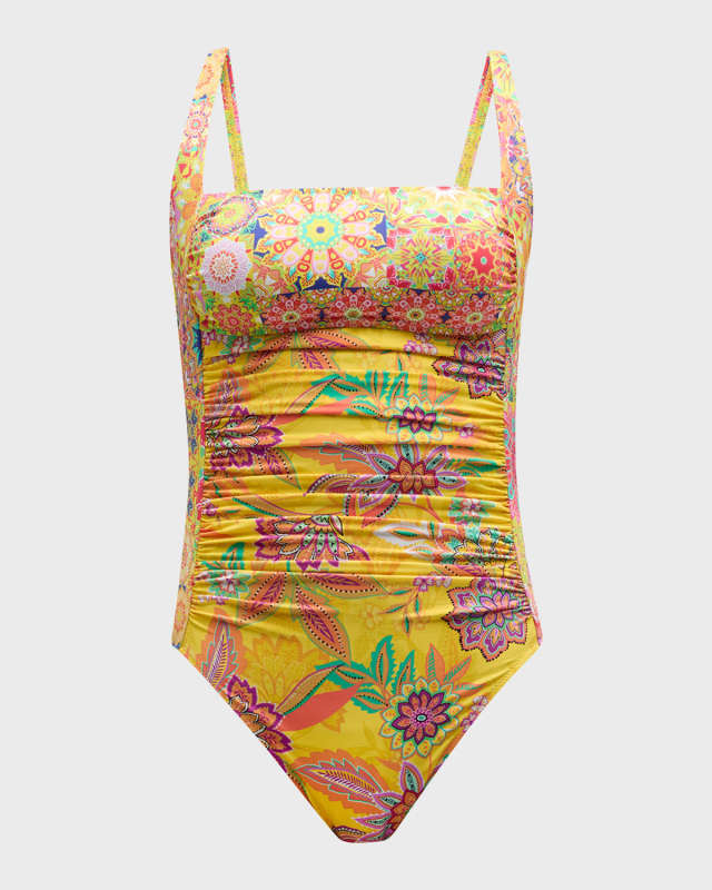 Sunshine and Kaleida Ruched One-Piece Swimsuit